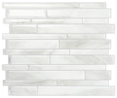 Smart Tiles Mosaik Series SM1119G-04-QG Wall Tile, 11.55 in L Tile, 9.63 in W Tile, Milano Massa Pattern, Gray/White